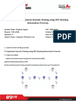 Experiment 2. Implement Dynamic Routing Using RIP (Routing Information Protocol)