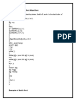 Sorting Using Quick Sort Algorithm