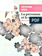 Simone Weil La Personne Et Le Sacre PDF