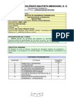 Plan de Estudios de La Materia