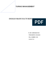 Manufacturing Management: To, Mr. Subramaniyam From-Deepak Chauhan Roll Number-3180 Class-Ty-D