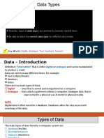 IGCSE ICT - DataTypes