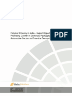 Polymer Industry in India - Export Opportunities and Promising Growth in Domestic Packaging and Automotive Sectors To Drive The Demand