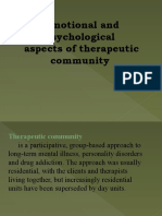 Emotional and Psychological Aspects of Therapeutic Community