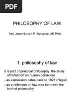 Philosophy of Law: Atty. Jansyl Lovan P. Tumanda, AB Philo