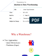 Introduction To Data Warehousing: Presentation On