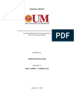 Financial Report: in Partial Fulfillment of The Requirements in GE 14 (Technical Writing)