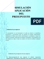 Formulación y Aplicación Del Presupuesto