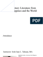 Introduction To 21st Century Literature From The Philippines and The World