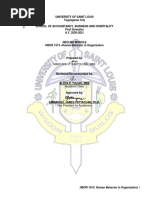 Mary Ann C. Bartolome, Mbe: HBOR 1013: Human Behavior in Organization - 1