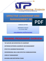 Effective Leadership and Management Skills: Charles Cotter