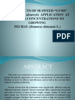 The Effects of Seaweed "Guso" (Kappaphycus Alvarezii) APPLICATION AT Various Concentrations To Growing PECHAY (Brassica Chinensis L.)