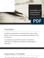 Variables of Quantitative Research