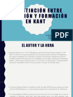 La Distinción Entre Educación y Formación en Kant