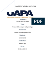 Redacta Un Informe Donde Describas Los Principales Avances de Los Siguientes Campos de La Psicología Vistos en La Unidad