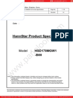 Hannstar Product Specification: Model: Hsd170Mgw1