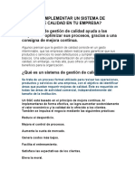 Por Qué Implementar Un Sistema de Gestión de Calidad en Tu Empresa