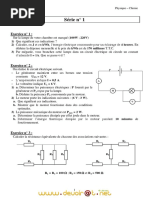 Série D'exercices N°1 - Physique Chimie - 2ème Sciences (2010-2011) MR Adam Bouali