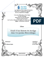 Etude D'une Batterie de Stockage Dans Un Système Photovoltaïque