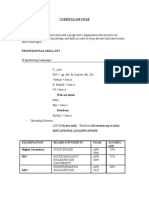 Anand A: Curriculam Vitae