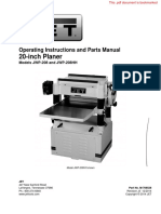 20-Inch Planer: Operating Instructions and Parts Manual