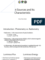 Light Sources and Its Characteristic