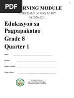 Edukasyon Sa Pagpapakatao Grade 8 Quarter 1: Learning Module