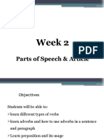 Week 2 Parts of Speech & Article