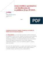 Corte Suprema Establece Parámetros en El Delito de Falsificación de Documentos Públicos