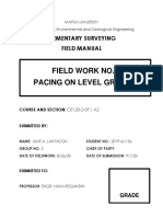 Field Work No.1 Pacing On Level Ground: Elementary Surveying Field Manual