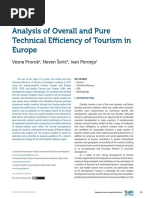 Analysis of Overall and Pure Technical Efficiency of Tourism in Europe