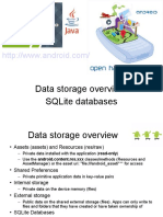 Data Storage Overview Sqlite Databases