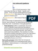 Grade 11 Physics Note and Quetions: Week 9 Fluid Dynamics