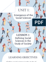 Unit 1:: Emergence of The Social Sciences