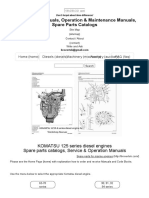 KOMATSU 125 Series Engine Manuals & Parts Catalogs