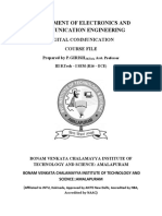 Department of Electronics and Communication Engineering: Digital Communication Course File