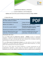 Syllabus Ética para La Producción Animal 330002