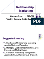 Relationship Marketing: Course Code: 210-PM Faculty: Soumya Dutta Gupta