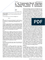 The Effectiveness of Community-Based Nutrition Education On The Nutrition Status of Under-Five Children in Developing Countries. A Systematic Review