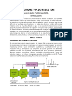 ESPECTROMETRIA DE MASAS Trabajo #1