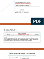 Lect 4,5,6,7 MOSFET Construction, Working Principle SND Chsrscteridtics