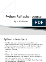 Python Refresher Course: By:A.Shobharani