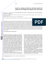 Consumption of Coffee, Green Tea, Oolong Tea, Black Tea, Chocolate Snacks and The Caffeine Content in Relation To Risk of Diabetes in Japanese Men and Women