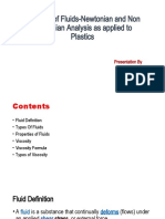 Viscosity of Fluids-Newtonian and Non Newtonian Analysis As Applied To Plastics