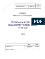 Plan y Programa Anual de Seguridad y Salud en El Trabajo - San Juan