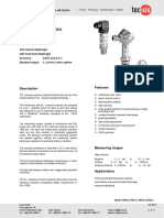 Pressure Sensors: Ex Ia I / IIC T6 Acc. To ATEX