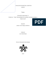 Actividad 12 Evidencia 1 Taller Generalidades de La Gestión Del Talento Humano y Sus Procesos