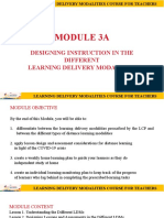 Module 3A: Designing Instruction in The Different Learning Delivery Modalities