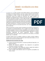 Operatoria Dental y Su Relación Con Otras Ramas de La Ciencia