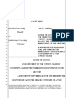 Objection Demand Proof of Valid Court Order To Prove Contempt of Court